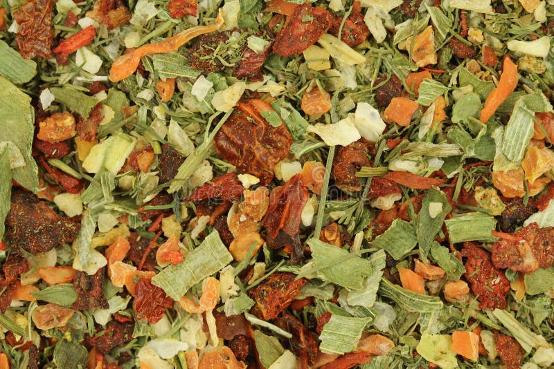 Seasoning mixtures of dried vegetables background royalty free stock images