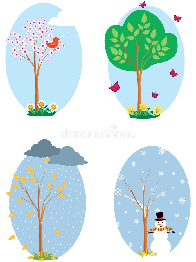 Сказочное объяснение времен года рисунок