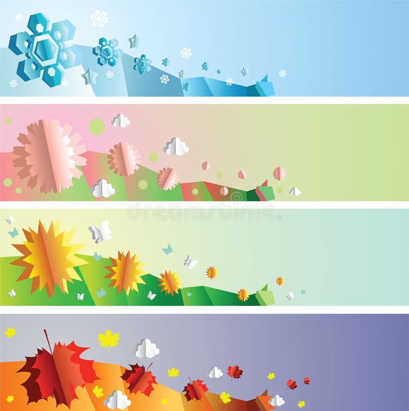 Seasons banners set