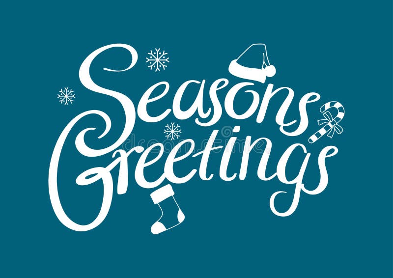 Seasons Greetings Text stock vector. Illustration of greetings 111233056