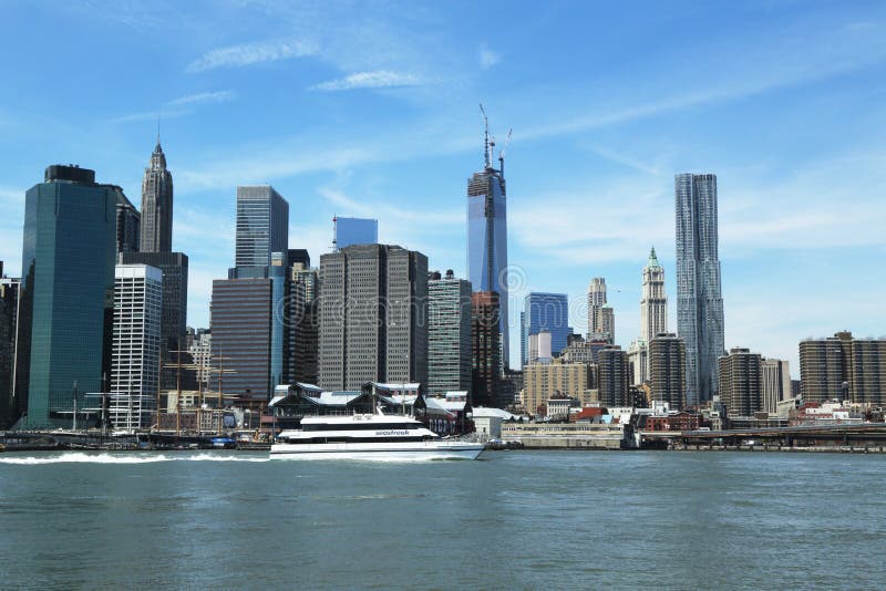 SeaStreak ferry boat arrives in Lower Manhattan