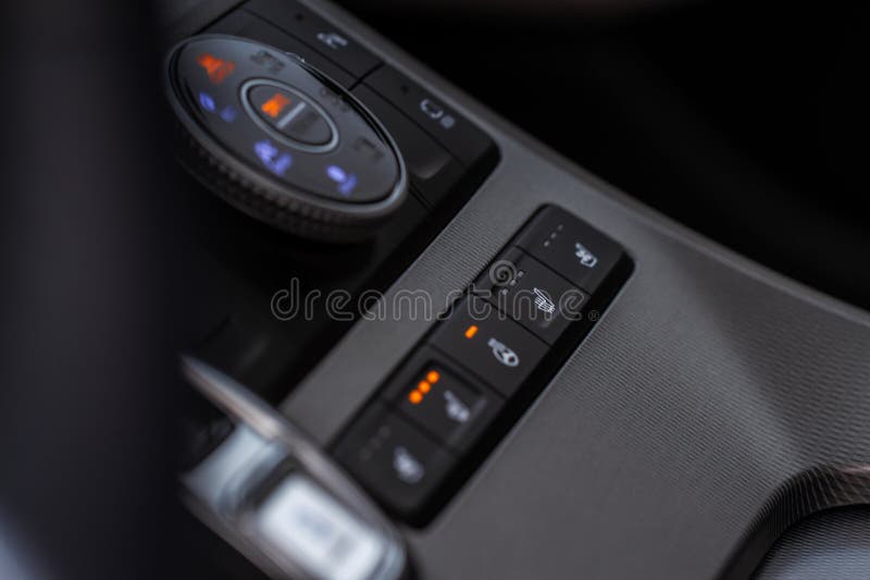 Car heater button Stock Photo