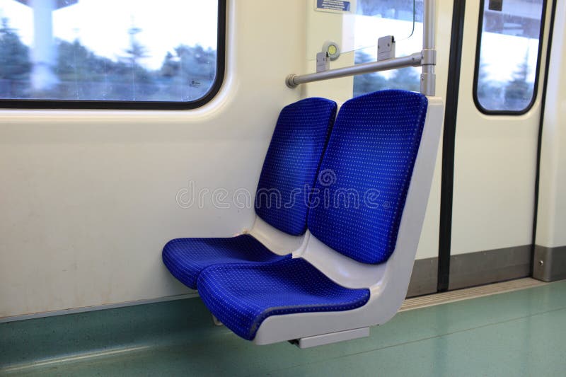 Seats in subway train royalty free stock photo