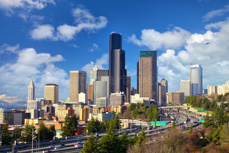 Seattle cityscape stock image. Image of metropolis ...