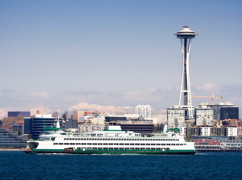 Seattle ferry skyline igielna przestrzeni obrazy royalty free Seattle ferry skyline igielna przestrzeni obrazy royalty free