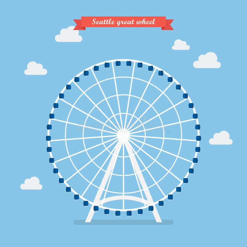 Seattle great wheel. vector illustration