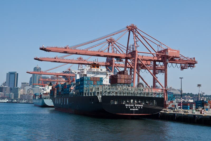Seattle Harbour and Downtown stock photos