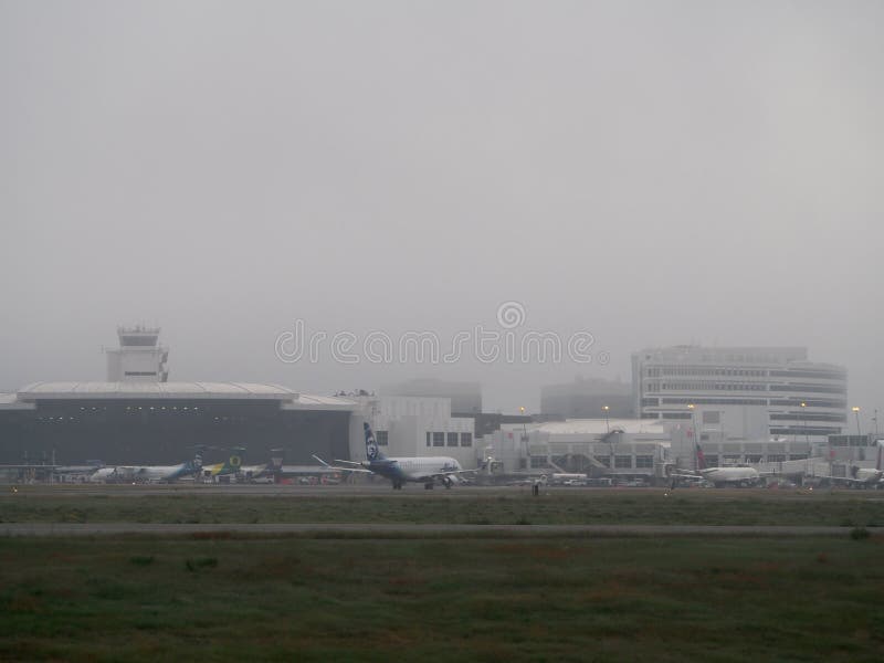 Seattle Airport in the Fog royalty free stock image Seattle Airport in the Fog royalty free stock image