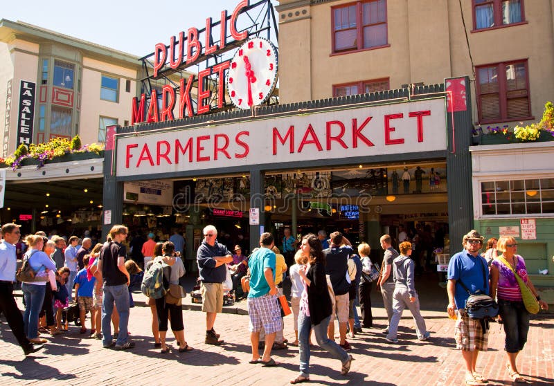 Pike Place Market is a public market in the Elliott Bay waterfront in Seattle, Washington, United States. Pike Place Market is a public market in the Elliott Bay waterfront in Seattle, Washington, United States.