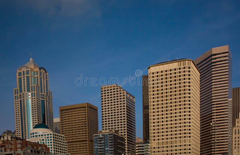 Seattle Skyline with Blue Sky