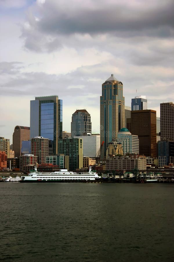 Seattle Skyline With Docked Ferry Picture. Image 2113221