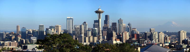 Seattle skyline panorama, Washington state.