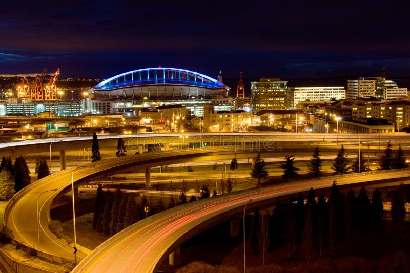 Seattle sports arena stock image. Image of buildings, football 697593