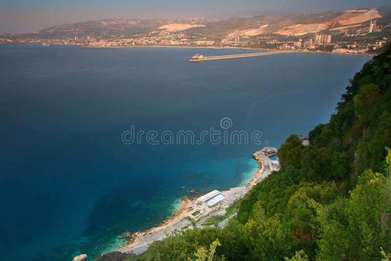 Zeezicht van bovenaf royalty-vrije stock fotografie