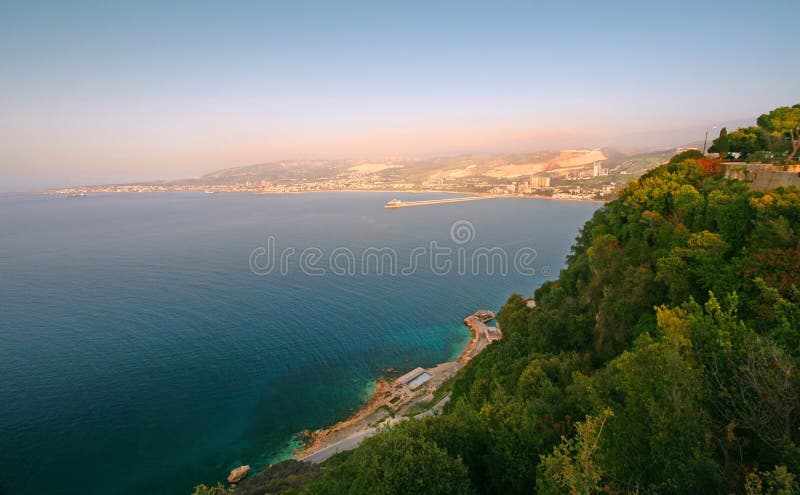 Zeezicht van bovenaf stock afbeelding
