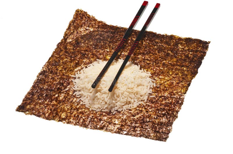 Seaweed and rice for sushi stock photo. Image of alga 22734872
