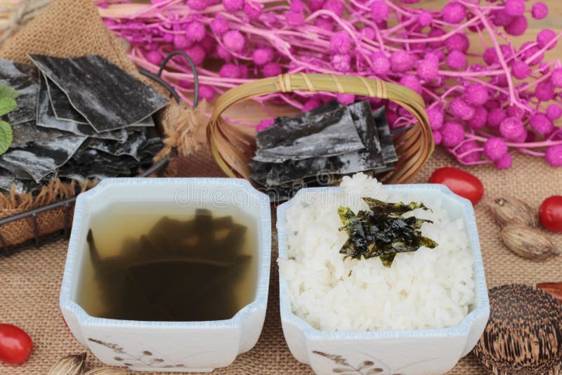 Seaweed Soup is Delicious and Dried Seaweed. Stock Image Image of