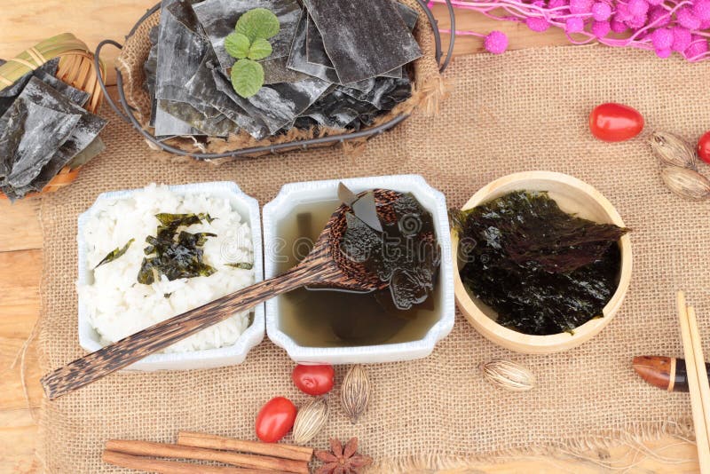 Seaweed Soup Is Delicious And Dried Seaweed. Stock Image Image of