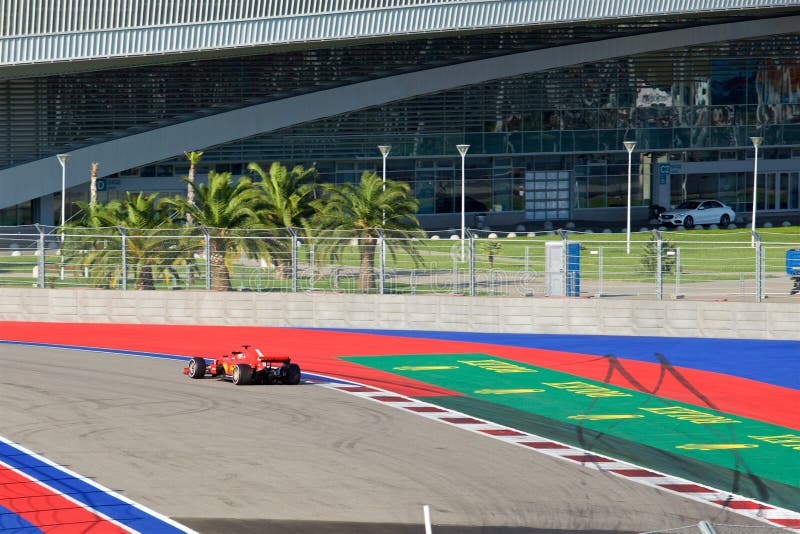 Sebastian Vettel di Scuderia Ferrari Formula 1 Soci Russia fotografia stock Sebastian Vettel di Scuderia Ferrari Formula 1 Soci Russia fotografia stock