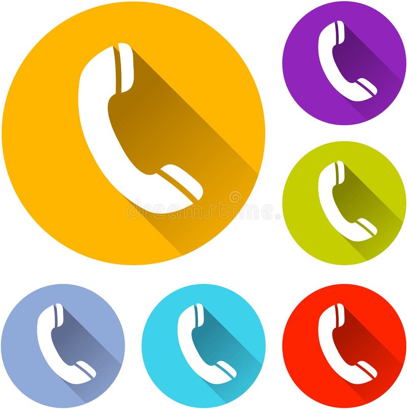 Sechs Telefon-Symbole stock abbildung