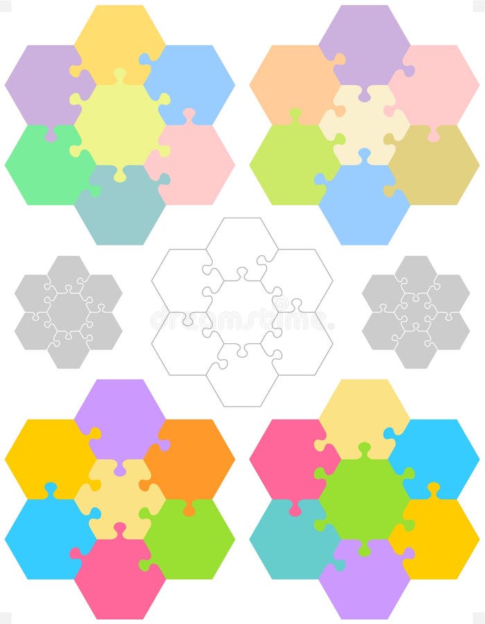 Sechseckige Puzzlen stock abbildung Sechseckige Puzzlen stock abbildung