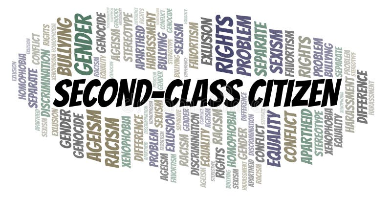 Second-Class Citizen - Type of Discrimination - Word Cloud Stock  Illustration - Illustration of typography, concept: 138432216