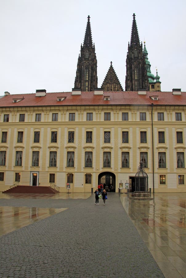 He Second Courtyard in Prague Castle, Prague, Czech Republic Editorial