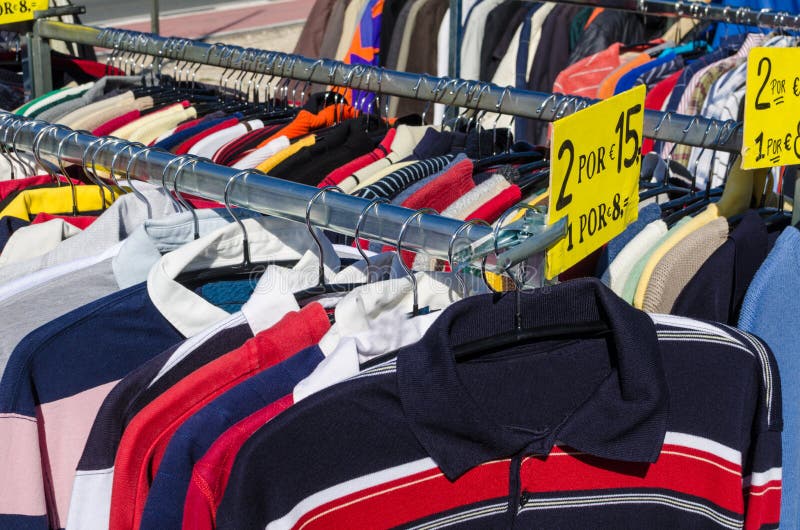 Clothes stall stock photo. Image of full, frame, colorful 34910718