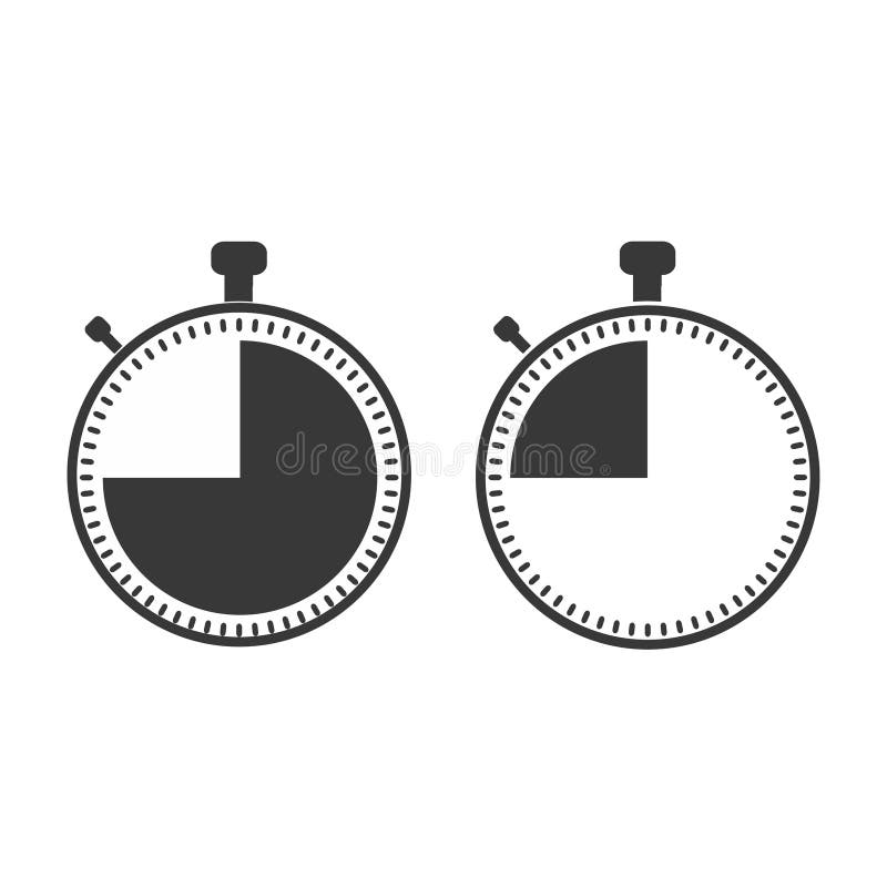 The 45 Seconds, Minutes Stopwatch Icon Stock Illustration
