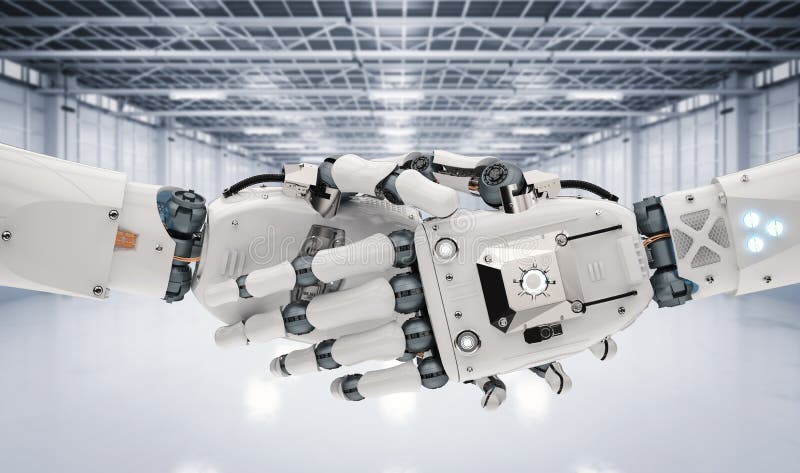 Secousse de main de robot illustration libre de droits Secousse de main de robot illustration libre de droits