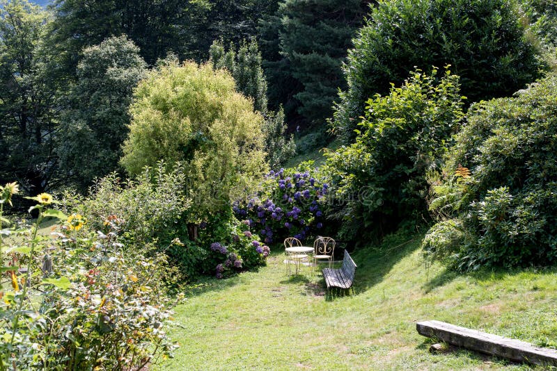 Secret garden with table and chairs