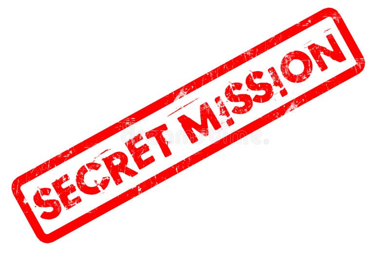 Secret Mission Rubber Stamp on White Background Stock Illustration