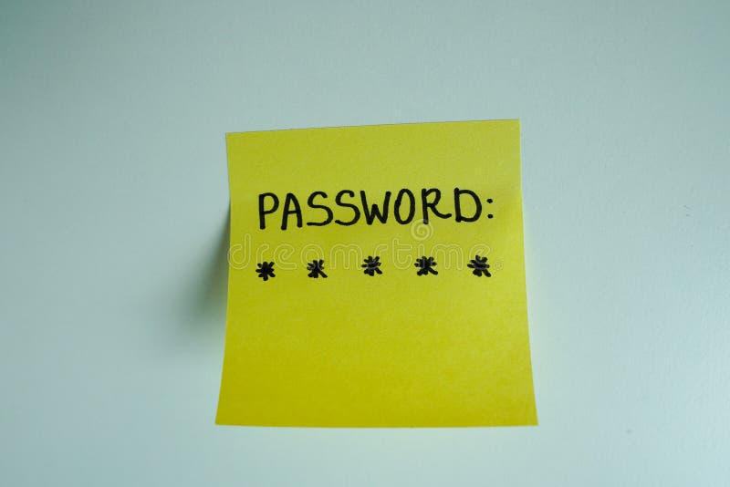Secret Password Written On Paper Note On Background. Login Access