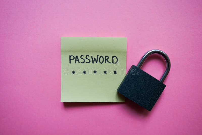 Secret Password Written On Paper Note On Background. Login Access
