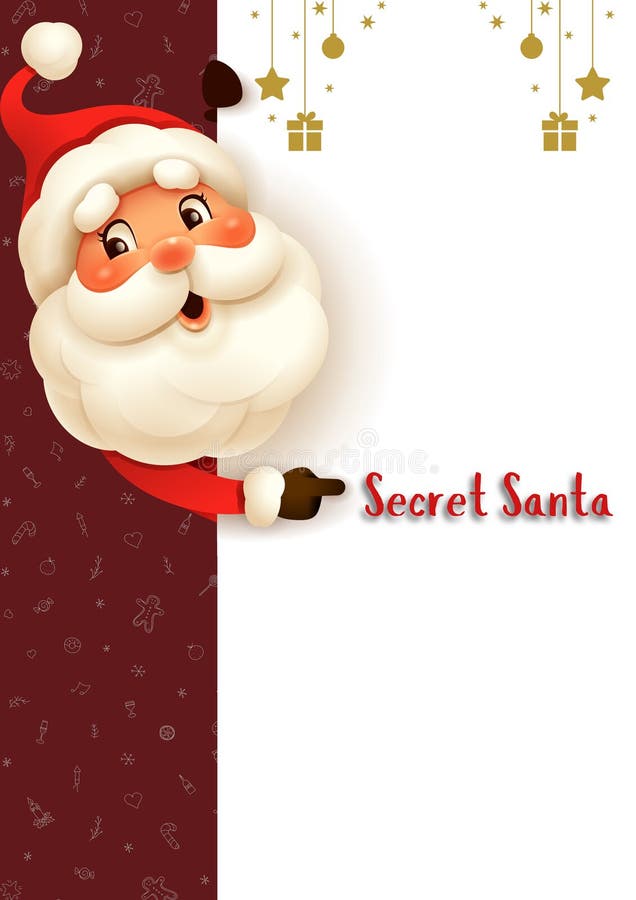Secret Santa Background Blank Template Party Invitation Stock Secret Santa Background Blank Template Party Invitation Stock