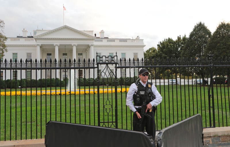 The White House, Washington, DC Security Editorial Photography Image