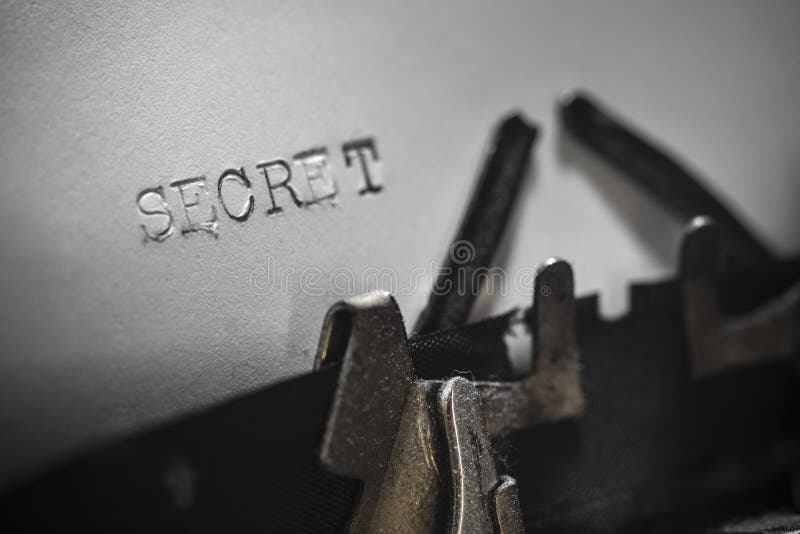 SECRET typed words on a Vintage Typewriter stock images SECRET typed words on a Vintage Typewriter stock images