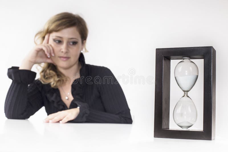Secretary Look an Hourglass Stock Photo Image of young, investment