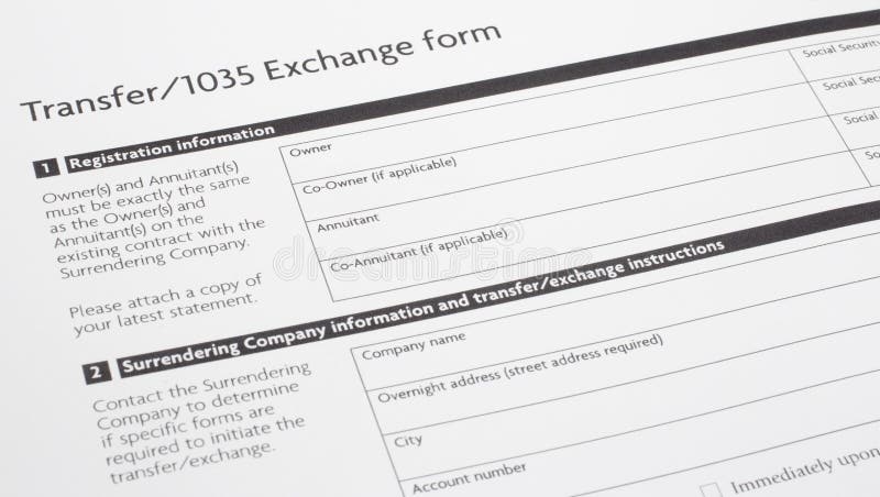 Section 1035 Exchange Paper Form