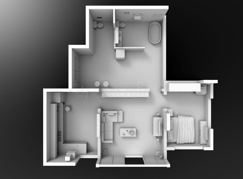 section de plan de l'étage 3D illustration stock section de plan de l'étage 3D illustration stock