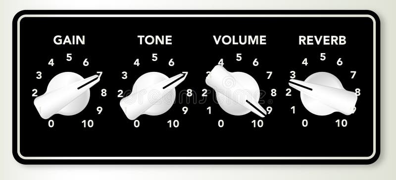 Guitar Ampifier Chicken Head Knobs royalty free illustration