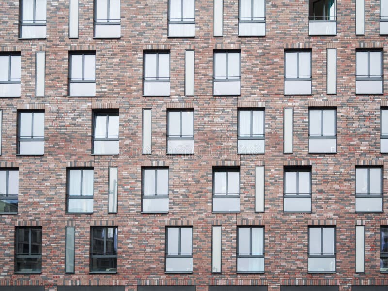 Clinker facade in Berlin-Mitte. Section of a modern residential building with clinker facade in Berlin-Mitte, Anno 2017 royalty free stock images Clinker facade in Berlin-Mitte. Section of a modern residential building with clinker facade in Berlin-Mitte, Anno 2017 royalty free stock images