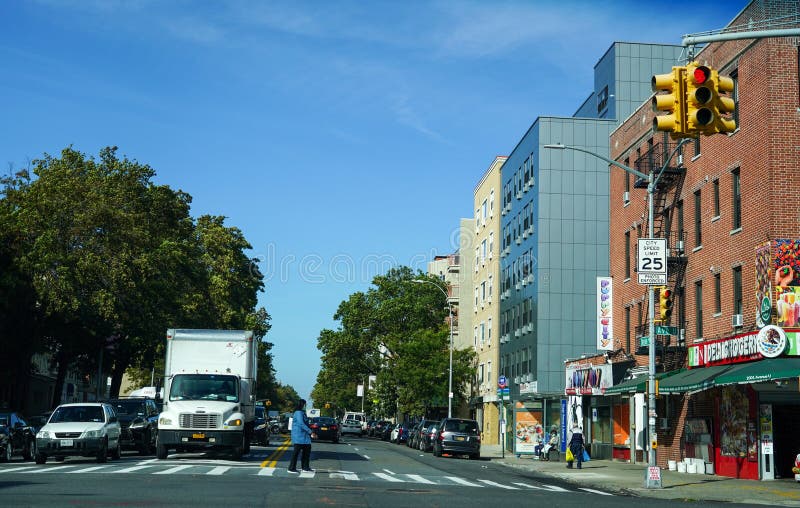 Section of Ocean Avenue at Avenue U in Brooklyn, New York Editorial