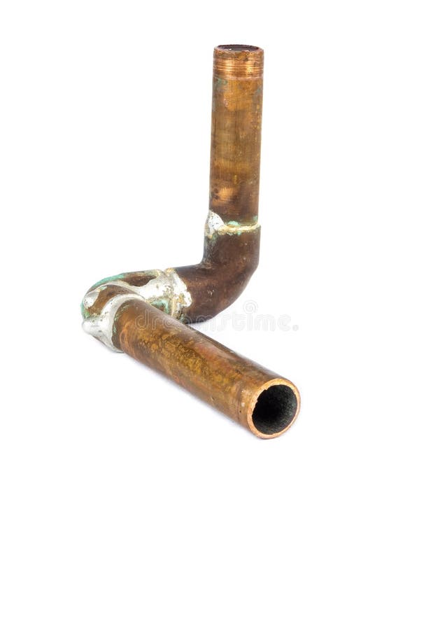 Section of Old Copper Water Pipe Stock Photo Image of plumbing