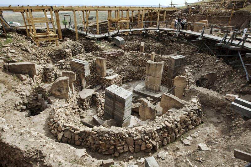 A section of the temple complex at Gobekli Tepe located 10km from Urfa in south-eastern Turkey.