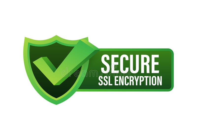 Secure connection icon vector illustration isolated on white background, flat style secured ssl shield symbols stock illustration