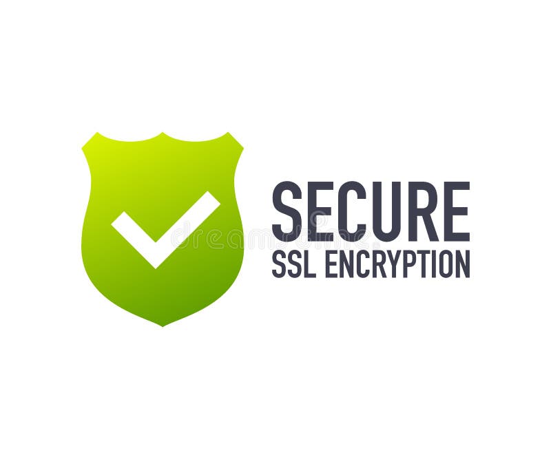 Secure connection icon vector illustration isolated on white background, flat style secured ssl shield symbols. royalty free illustration
