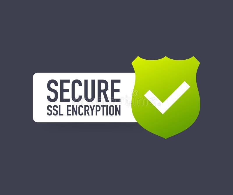 Secure connection icon vector illustration isolated on white background, flat style secured ssl shield symbols. stock illustration
