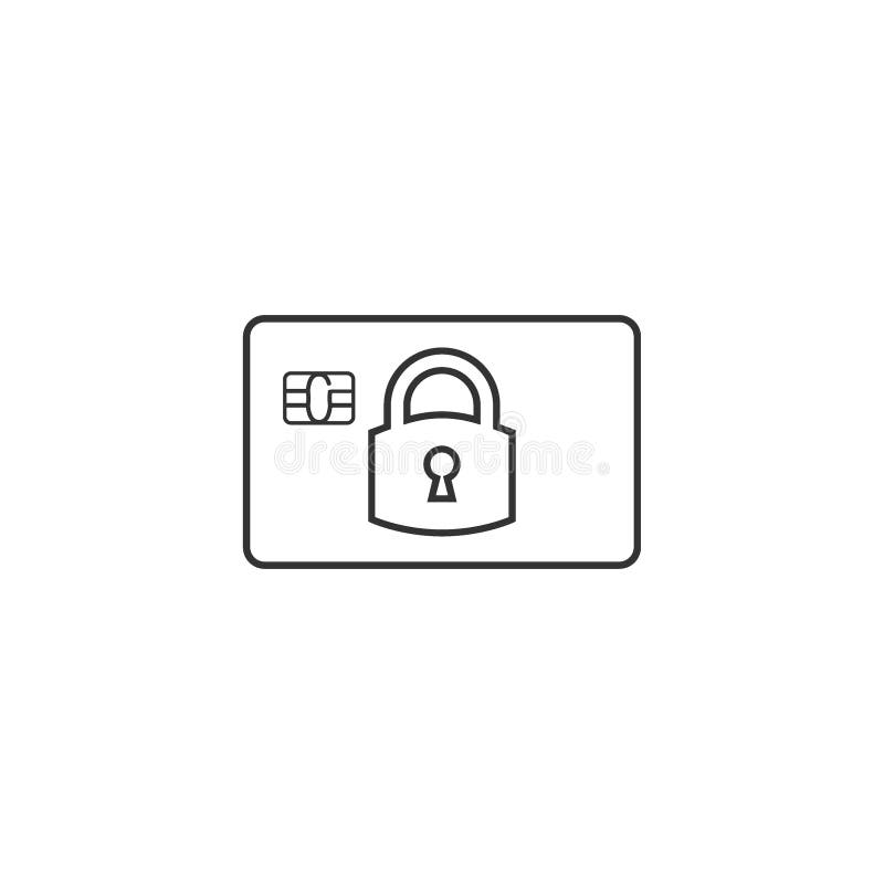 Secure Credit Card Icon. Vector Illustration, Flat Design Stock