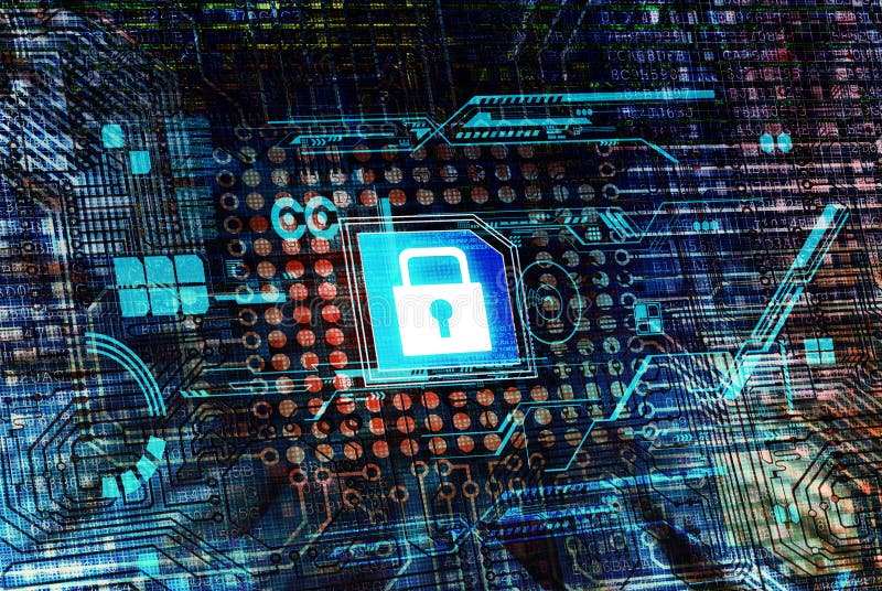 Secure data processing concep stock illustration